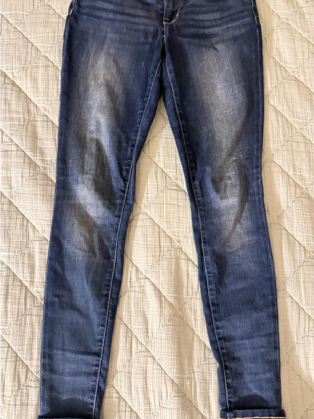 Maurices Dark Blue Skinny Jeans with Faded Detail